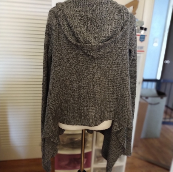 Dots Grey Hooded Cardigan Sweater Size M - Picture 4 of 4
